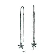 0.1 CT. T.W. Diamond Star Threader Earrings in Sterling Silver