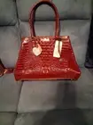 Brahmin Medium Asher Retired Color Sangria Melbourne Embossed Leather Tote