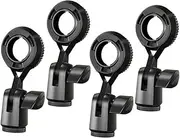 HONITANO 4pcs Microphone Clips Rotatable Mic Holder Clamp for Stand Design for Podcasting Voice Chat Recording and Live Streaming