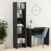 NNEVL Book Cabinet High Gloss Grey 40x35x180 cm Chipboard