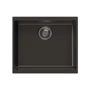 ACA 530 x 460 x 200mm Black Single Bowl Granite Kitchen Laundry Sink Top/Flush/Under Mount