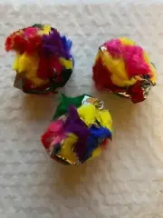 3 COUNT CRINKLE BALLS GO CAT CAT NIP FLUFFY TOYS CAT NIP KITTEN CAT PLAY 2"
