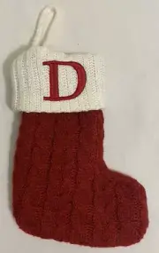 St Nicholas Square Mini Knitted Christmas Stocking 8” Letter “D” NWOT