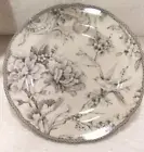 222 Fifth ADELAIDE ANTIQUE WHITE SALAD SIDE PLATES set 4 Toile Bird Paisley NEW
