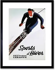 Travel Winter Sport Canadian Pacific Skiing Canada Vintage Framed Wall Art Print