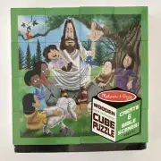 Melissa & Doug Bible Scenes Wooden Cube Puzzle with Storage Tray-6 Puzzles in 1