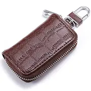 PU Leather Key Holder Zipped Key Pouch Keychain Auto Car Key Case Bag