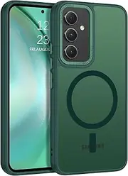 [GUAGUA] for Samsung Galaxy A54 Case Compatible with MagSafe Galaxy A54 Magnetic Case Slim Translucent Matte Skin Feeling Shockproof Protective Anti-Scratch Case for Samsung Galaxy A54 5G 6.4'', Green