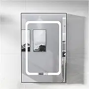 LED Illuminated Makeup Mirror, Wall-Mounted Medicine Cabinets, High-Definition Mirror Surface, Suitable for Corridors, Bedrooms and Living Rooms (Size: 49cm)