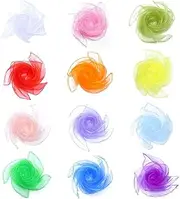 Pack of 12 Juggling Cloths, Chiffon Cloths for Dancing, Juggling, Sensory, Dance Cloths, 60 x 60 cm, Nursery Children's Show & Adult Performance Dance Cloths Scarves