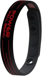 [POWER IONICS] Balance Bracelets for Men/Women Silicone Bracelets in Black/Blue, Black/White, Black/Red, Transparent/Black, Transparent/Pink, 24cm, 5 Holes to Adjust, Fits 15.5-23 cm Wrist Size
