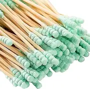 FSSTUD 200 Pcs Double Head Cotton Swabs Spiral Cotton Heads Ear Cleaning Cotton Buds Makeup Remover Swabs Cotton Tips for Cosmetics Green