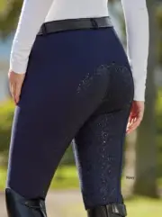 Smartpak Piper Knit Silicone Full Seat Breech In Navy 34R