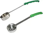 Veulrn Stainless Steel Pizza Sauce Spoon Pizza Spread Ladle Serving Spoon with Long Handle Kitchen Baking Tool 4 Ounce