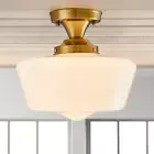 Schoolhouse Light Fixture Modern Gold Ceiling Light,Semi Flush Mount Ceiling Lig