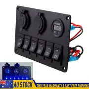 12V Switch Panel USB Charger 6 GANG ON-OFF LED Toggle Rocker for Car Boat Marine (for: Subaru)