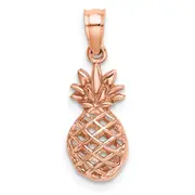 14K Rose Gold Polished 3D Pineapple Pendant