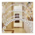 Crystal Beaded Curtain, 21 Strings Arched Door String Curtain for Transparent