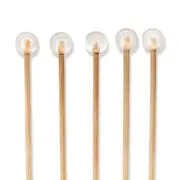 BambooMN Decorative Clear Ball End Bamboo Cocktail Appetizer Picks