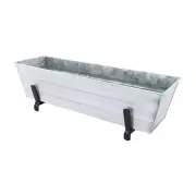 ACHLA Small Flower Box, Brackets for 2 x 6 Railings, Cape Cod White - C08W-K6