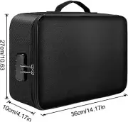 Fireproof Document Bag with Lock Safety Bag Waterproof 3-Layer File Storage Cas