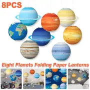 8 Planets Foldable Starry Paper Lanterns Outer Space Planet Theme Party Decor AU