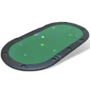 Folding Poker Tabletop Oval Shaped 10 Player Casino-Grade Felt Surface Racetrack