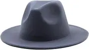 [Generic] Classical Felt Hats Unisex Wide Brim Fedora Hats Solid Caps Mens Womens Wedding Church Jazz Hats 1302 59-61CM, 1302, One Size, 1302, One Size