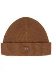 Acne Studios Kansy Black Wool-blend Beanie - Brown ONE SIZE
