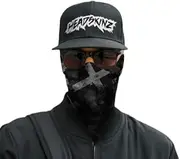 UPF50+ Solar Shield Eureka Flag Black Headskinz Neck Gaiter - Multifunctional, Face Bandana, Neck Scarf, Face mask, Headband, Fishing, Motorbike, Running, Camping, Outdoors, Sun Protection