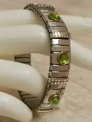 Silver Peridot August Birthday Bracelet Wedding Bridal Party Gift Green 2ct Hmde