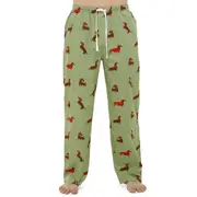 Mens Bamboozld Dog Weiner Green Sleep Pants PJS Pyjamas