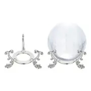 2pcs 1.8" Dia Metal Crystal Sphere Holder Crystal Ball Display Stand, White K