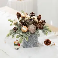 在飛比找蝦皮購物優惠-DIY聖誕樹 耶誕節裝飾品ins美式創意小耶誕樹盆栽桌面擺件