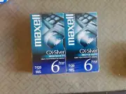 2 Maxell Video Cassette GX-Silver High Quality T-120 VHS VCR Recording Tape NEW