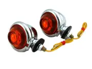 Chrome Turn Signal Set Bullet with Amber Lens fits Harley Davidson