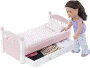 18 Inch Doll Bedroom Furniture | USA Business | 18" Doll Pink Trundle Single Bed