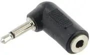 3.5mm Mono Male Jack to 3.5mm Female Right Angle Audio Adaptor Plug Hi-Fi