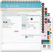 GuanQiao To Do List Notepad, Spiral Bound Undated Daily Planner, 52 Sheets 8.5'' X 10.5'' Tear Off Task Planning Pad with Checklist, For Work Office Home (PAD-DAY-A4-1P)