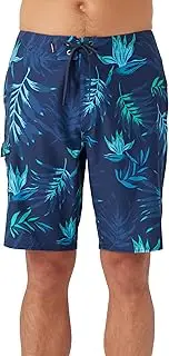 [O'Neill] Men's 21 Inch Hyperfreak Divergent Boardshorts - Quick Dry Swim Trunks for Men with Fixed Waist and Quick Dry Fabric