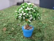 Miniature Snowball White Flowering Dollhouse Village Dioramas or Fairy Garden 8A