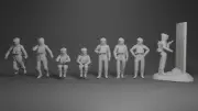 2001: A Space Odyssey Astronauts Floating Seated Standing Monolith 3d Print 1:24
