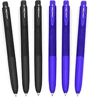 Uni-Ball Signo UMN-155-07 Gel Ink Retractable Rollerball Pen - 0.7mm Fine - Black and Blue Ink - Pack of 6