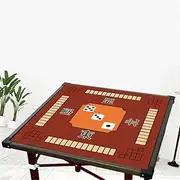 BeLongsYou Mahjong Mat, Anti-Slip Mahjong Cover Mat Board Games Table Cover Mahjong Table Cloth Table Protector Pad Tile Square Universal Tile Game Cushion,Brown a,90x90cm