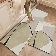 Carpet for Kitchen PVC Floor Mat Waterproof Oil-Proof Leather Rug Anti-Slip Foot Mats Home Decoration,GU1960,P,A,2pcs 40x120cm