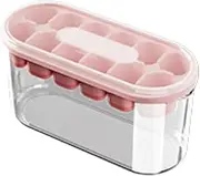 Ice Tray with Lid and Bin, Double Layer 12 Grid Large Capacity Easy Out Ice Food Storage Stack Silicone Tray, Ice Grade