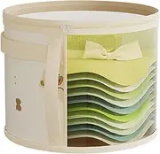 [shjxi] Round Hat Container, Travel Storage Case, Clear Foldable Box with Zipper Lid, Dust Resistant Portable Carrier, Closet Organizer for Studio, Dorm, Church Use