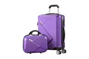 Mazam 2PCS Luggage Suitcase Trolley Set Travel TSA Lock Storage Hard Case Purple