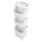 AA (3 Layers)Rolling Laundry Hamper PP ABS Laundry Shelf Clothes Storage Basket