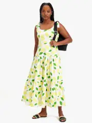 Lemon Toss Tiered Maxi Dress